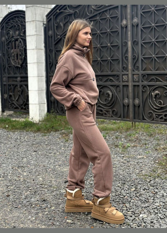 Теплый флисовый спортивный бежевый костюм You Best (304972644)