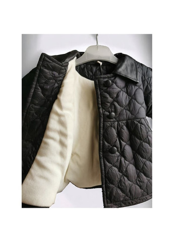 Черное демисезонное Пальто для девочки двубортное No Brand