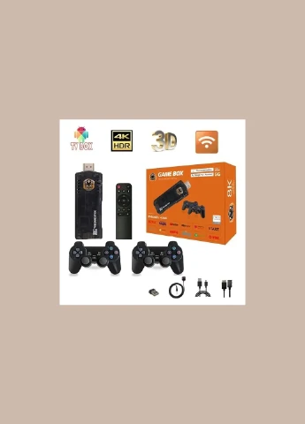 Игровая ТВ приставка Game Box 8K 8X M98 Smart TV Stick 64GB геймстик с геймпадами + 10000 встроенных игр Intex (374479844)