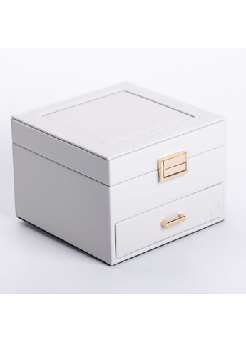 Органайзер для украшений с зеркалом, 16×16×12 см, 2 яруса, 17 отсеков Серый Yiwu (360454967)