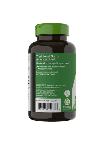 По д'Арко Pau d'Arco внутрішня кора 2180 мг 180 вегетаріанських капсул 545 мг у капсулі Nature's Way (361117348)