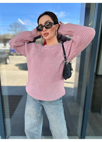 Світло-рожевий демісезонний светр в'язаний теплий LeVi