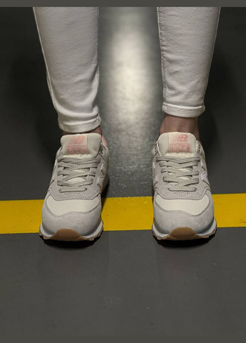 Розовые всесезонные кроссовки Vakko New Balance 574 Silver Pink