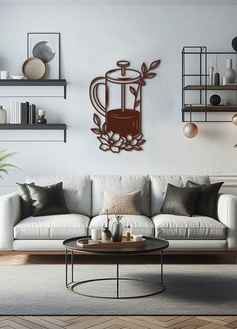 Сучасна картина на кухню, декоративне панно з дерева "Заварник", стиль мінімалізм 95х70 см Woodyard (292013389)