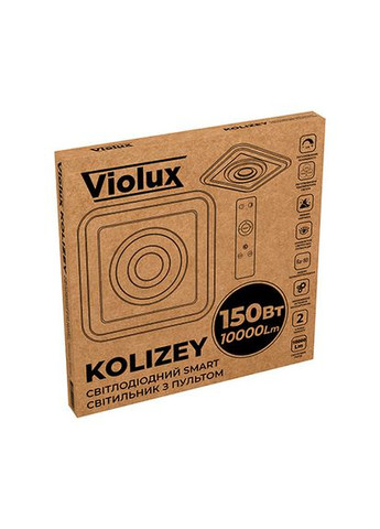 Светильник LED smart KOLIZEY+пульт 150W 3000-6000K IP20 квадрат Violux (365652338)