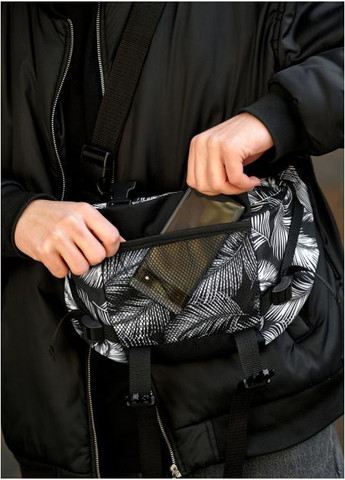 Большая мужская поясная сумка бананка DynamicDart принт "Palm" (R-80411720m-VS) Sambag (302450198)