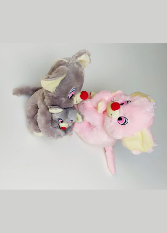 Мягкая игрушка Мышка Мама с малышом, серая, длина 25см. Сказка (303773644)