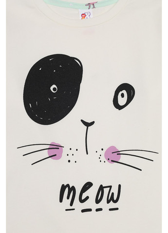 Молочна всесезон піжама зі штанами для дівчинки колір молочний cb-00283717 Domi