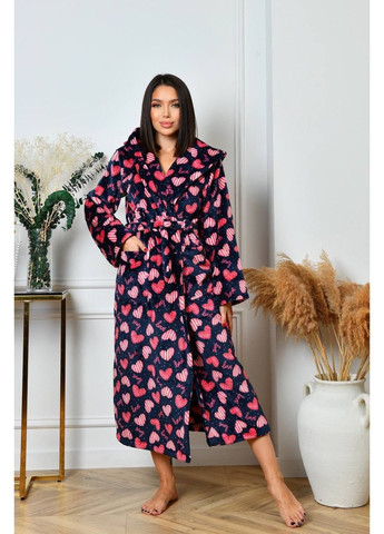 Жіночий теплий махровий халат довгий із капюшоном Nositi (365701134)