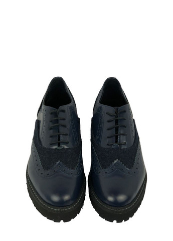 Baldinini Шкіряні темно-сині туфлі-броги Trend броги темно-синій з текстиль, натуральна шкіра, італія — демісезон (329687737)