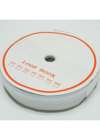 На метраж Белая 2см. текстильная застежка (липучка, лента Velcro) отрез кратно 1м. Plus-plus (354794816)