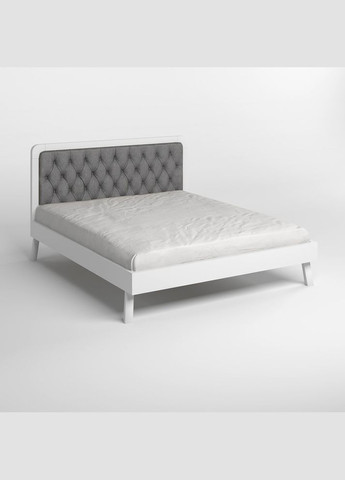 Полуторне дерев'яне ліжко Токіо (RAL9003)/Аляска 93 (Сірий) 120х190 см (MBG-4634) Mebigrand (366084240)