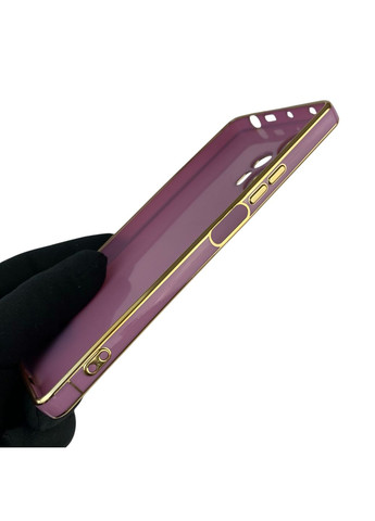 Чохол для Redmi Note 12 Turbo з кільцем-підставкою із золотою окантовкою на сяомі редмі нот 12 турбо чорничний gs1 Xiaomi (366236649)