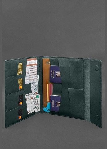 Шкіряна папка для документів "Сімейна" А4 Зелена (A-028545) BlankNote (330144480)