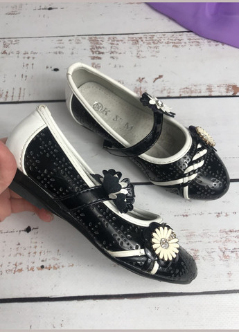 Туфлі дитячі для дівчинки КУМ Чорно-білий (998) No Brand (347236123)