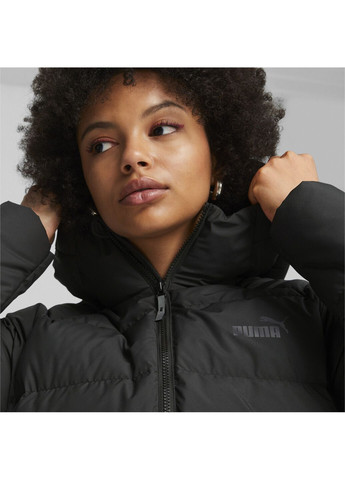 Черная демисезонная пуховик women’s long hooded down coat Puma