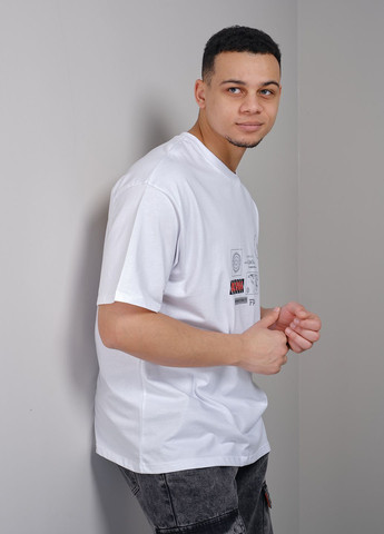 Белая мужская футболка с принтом 342993 Power