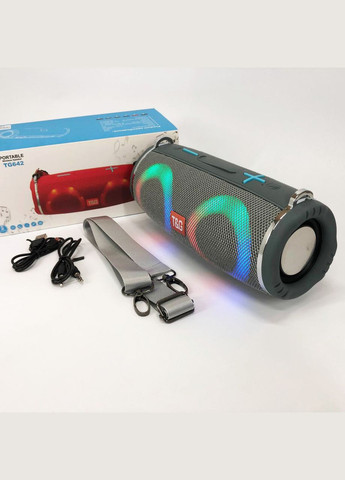 Портативна колонка TG642 з RGB-підсвіткою і ремінцем, портативна колонка з Bluetooth. Колір: сірий T&G (359429540)
