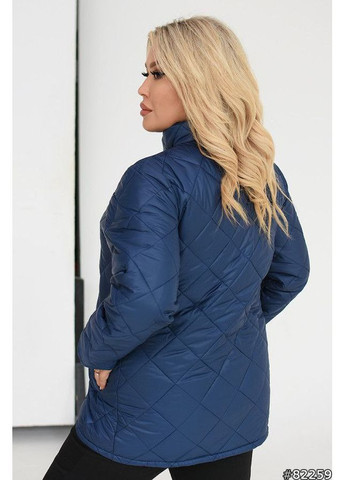 Синя демісезонна куртка плащівка стьобана лаке,синтепон 150 без капюшона Україна