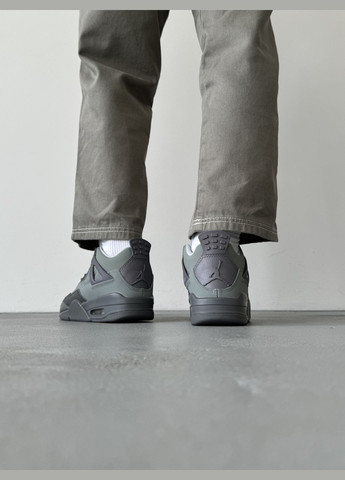 Серые демисезонные кроссовки мужские и женские nike air jordan 4 retro grey | найк аир джордан 4 серые No Brand