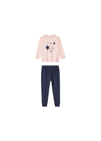 Рожева всесезон піжама для дівчинки лонгслив + брюки Lupilu