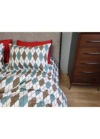 Постельное белье Ромб зеленый, фланель(байка) Полуторный размер, наволочки 70/70 No Brand (364220603)