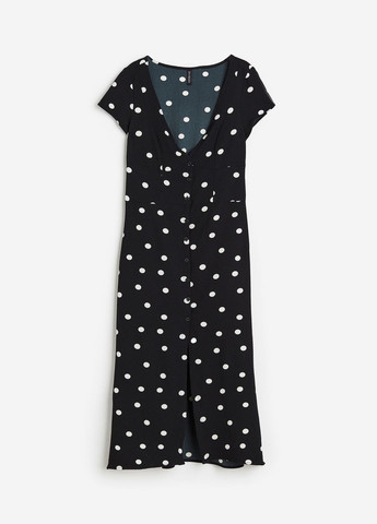 Чорно-білий повсякденний плаття, сукня H&M в горошок