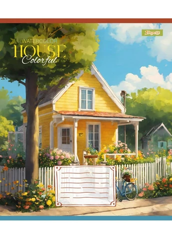 Тетрадь уч. "1В" 36л.# /767051/ "House colorful" (15/240) 1 Вересня (392424275)