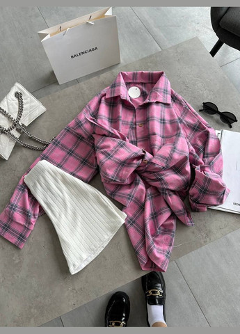 Розовая кэжуал рубашка в клетку Adelante