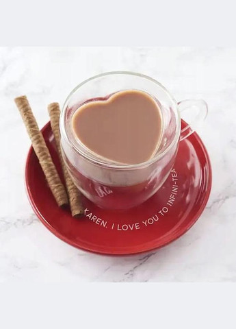 Набір 2 скляні чашки "Серце" 250мл, термочашки з подвійними стінками Kamille (339777129)