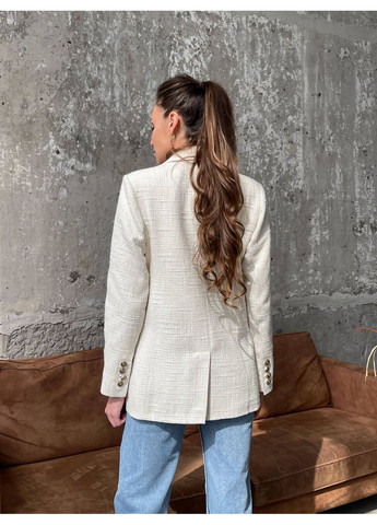 Молочный женский женский пиджак ricco с карманами (mil526) milirud - всесезон