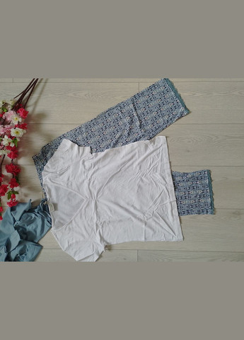 Блакитна всесезон жіноча піжама домашній одяг 3в1 Esmara