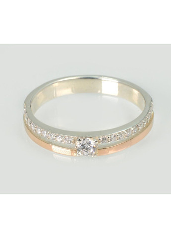 Обручка срібна з золотими пластинами Silver Style (367112917)