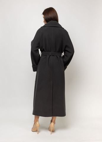 Темно-сіре демісезонне Пальто класичне жіноче Марсель темно-сіре двобортне O`zona milano