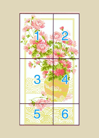 Набір для вишивання хрестиком по нанесеному на канву схемі "Elegant chrysanthem". AIDA 14CT printed 30*51 см Joy Sunday (313613280)