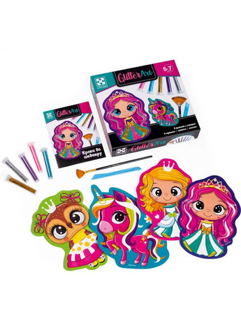 Набор для творчества "Glitter Art Сказочные принцессы" VT4501-10, 5 флаконов с глиттерами Vladi toys (369787774)