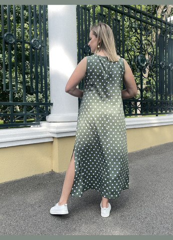 Оливкова (хакі) вечірня сукня марта хакі горох 0411 Vlavi