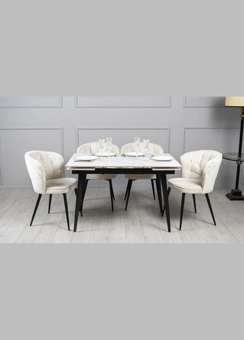 Стіл Клайд обідній розкладний 1200/1780х800х750 мат білі ноги Prestol (356683745)