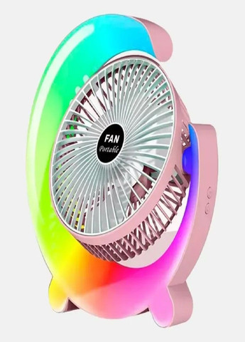 Настольный аккумуляторный вентилятор с RGB подсветкой Fan F13, Colorful Desktop Fan Розовый VTech (330258414)