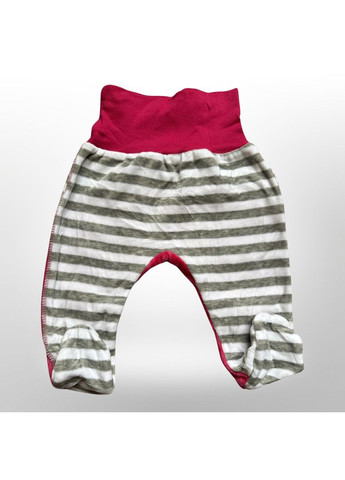 Комбінований демісезонний дитячий велюровий костюм (кофточка + повзунки) рожево-сірий (0203) Nicol