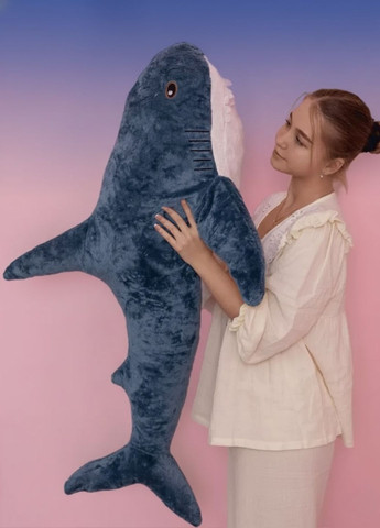 Плюшевая игрушка акула синяя 120 см, большая подушка для обнимашек My Kigu (370370676)