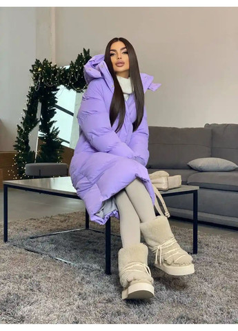 Сиреневый зимний Пуховик No Brand
