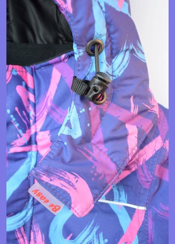 Комбинированная детская зимняя термо куртка для девочки 5777 92 см 5777 сердечки Be easy