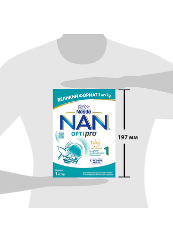 Суха молочна суміш 1 OPTIPRO з 5 олігосахаридами та L. Reuteri, 1 кг NAN (328309013)
