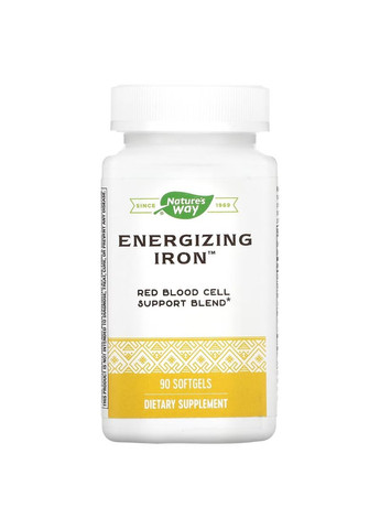 Железо энергетическое, Energizing Iron,, 90 гелевых капсул Nature's Way (315145894)