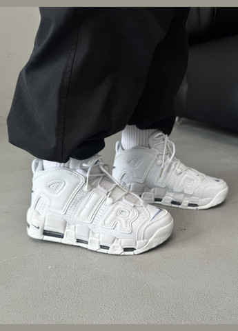 Білі Осінні кросівки чоловічі і жіночі nike air more uptempo white | найк аір мор уптемпо білі No Brand