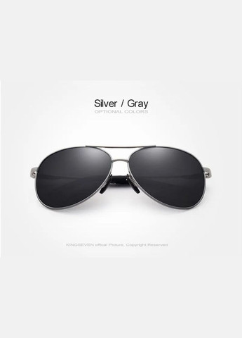Мужские поляризационные солнцезащитные очки N7013 Silver Gray KINGSEVEN (338596137)