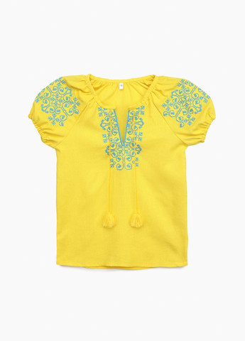 Жёлтая рубашка вышиванка для девочки козачек ольга 116 см желто-голубой (2000904710478s)(sc) shop (2000904710478) Козачок (368866065)