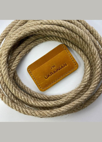 Картхолдер Рыжий с тиснением UA кожаный, стильный органайзер чехол из кожи для 4 банковских карт No Brand (333705513)