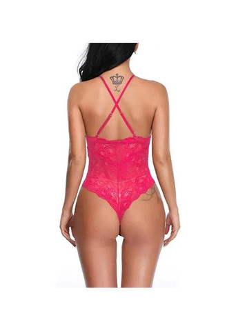 Мереживний боді на бретелях із відкритой спиной. Мереживний боді полупрозорий із декольте China (361442217)